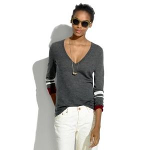 Madewell Wool First Draft Varsity Stripe Sweater, XS